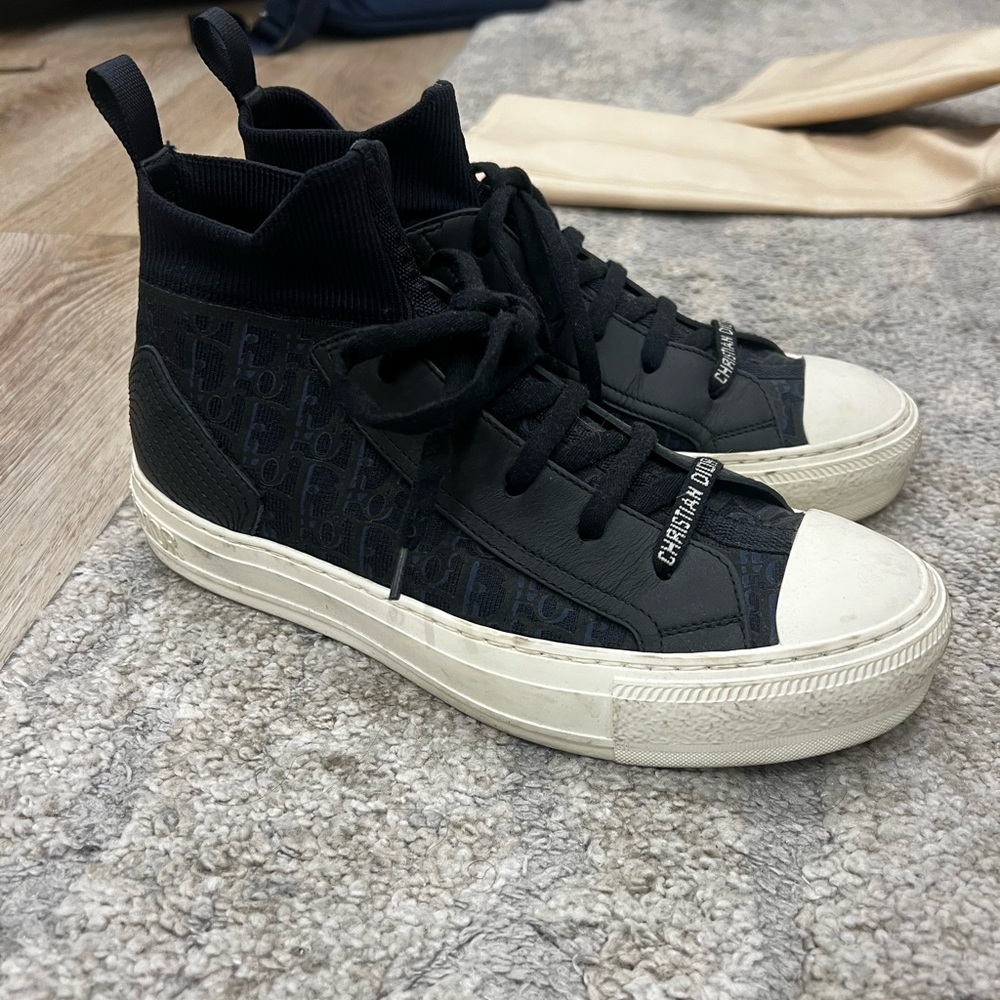 Dior Black and White High-Top Sneakers